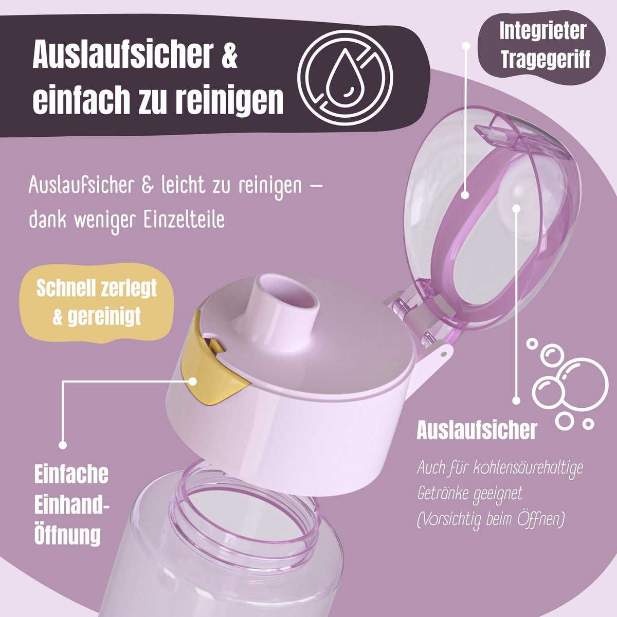 Kinderwaterfles, lichtgewicht waterfles - zeemeermin