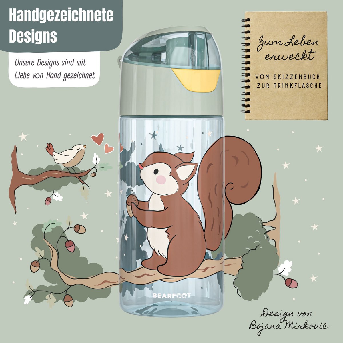 Kinderwaterfles, lichte waterfles-Eekhoorn Salie