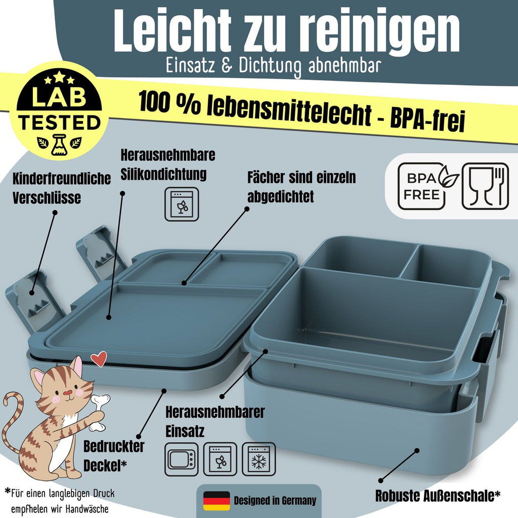 Leaf kan met compartimenten, licht en lek - sticker blauw