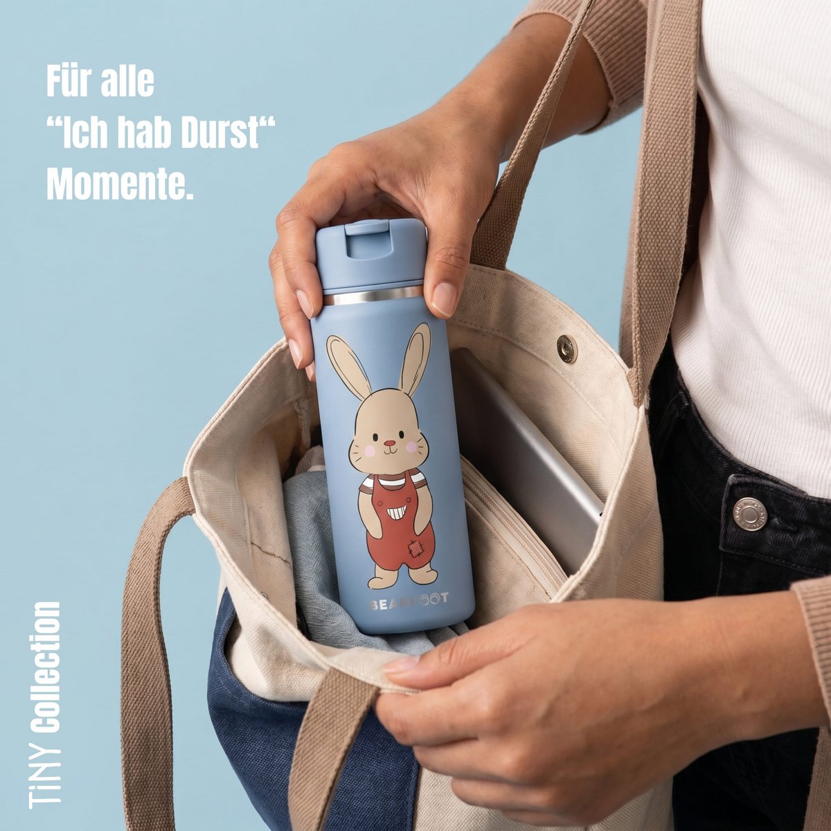 TINY Thermo kinderdrinkfles RVS - konijn