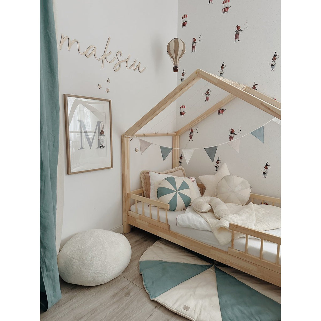 Moi Mili Bouclé Sierkussen Candycane – Wit lam