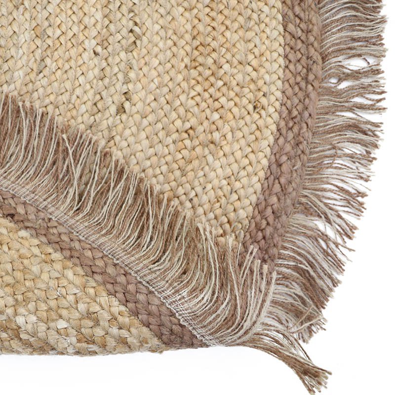 THAR rond jute vloerkleed met franjes