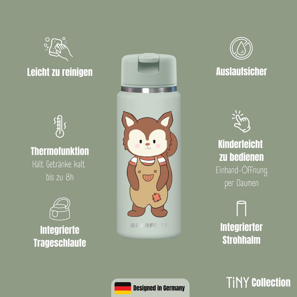 TINY Thermo kinderdrinkfles RVS - Eekhoorn