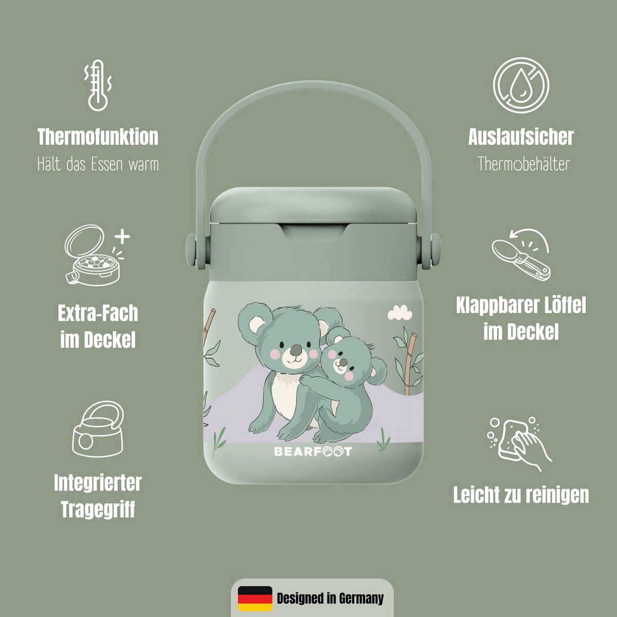 Kinder roestvrijstalen thermische container - Koala Sabei
