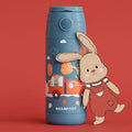 Thermo kinderdrinkfles RVS - brandweer konijn blauw