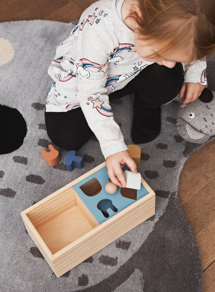 Houten puzzel box blauw