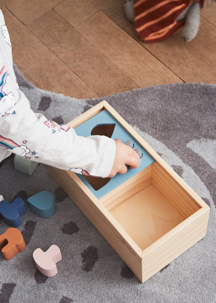 Houten puzzel box blauw