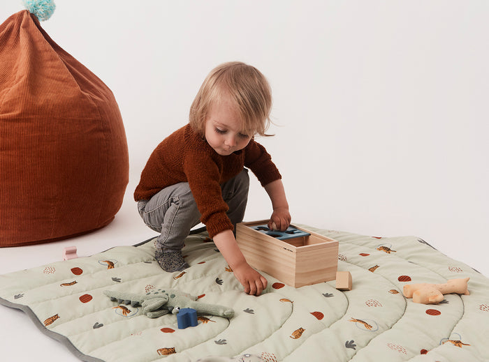 Houten puzzel box blauw