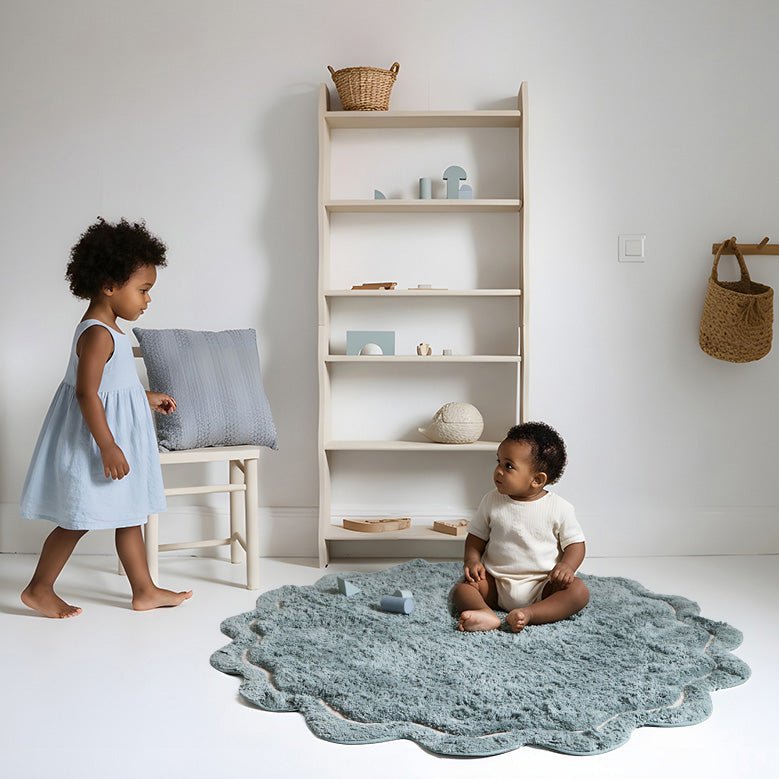 Nattiot Sweet April aqua wasbaar katoenen tapijt