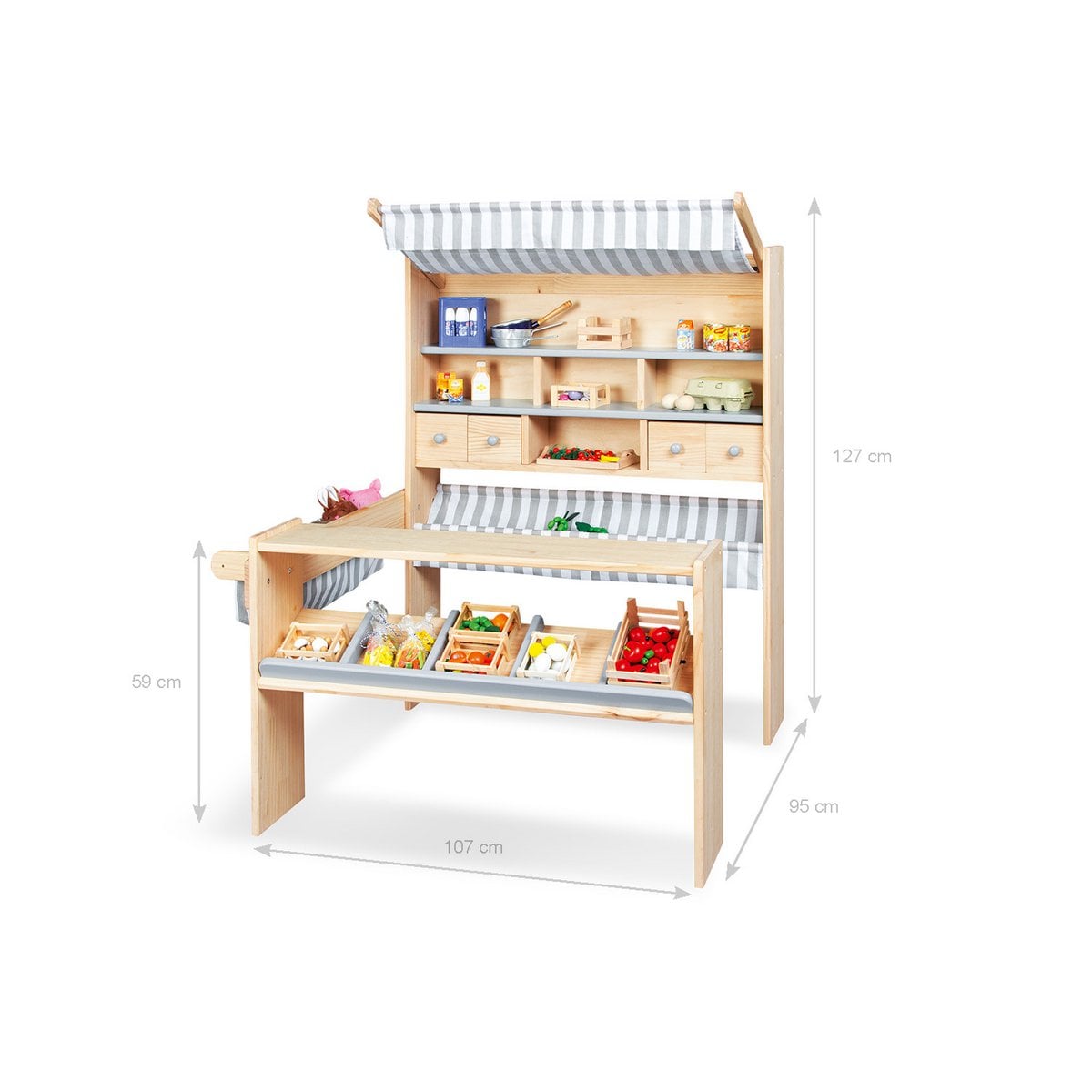 Pinolino Marktstand Lucy – Grijs