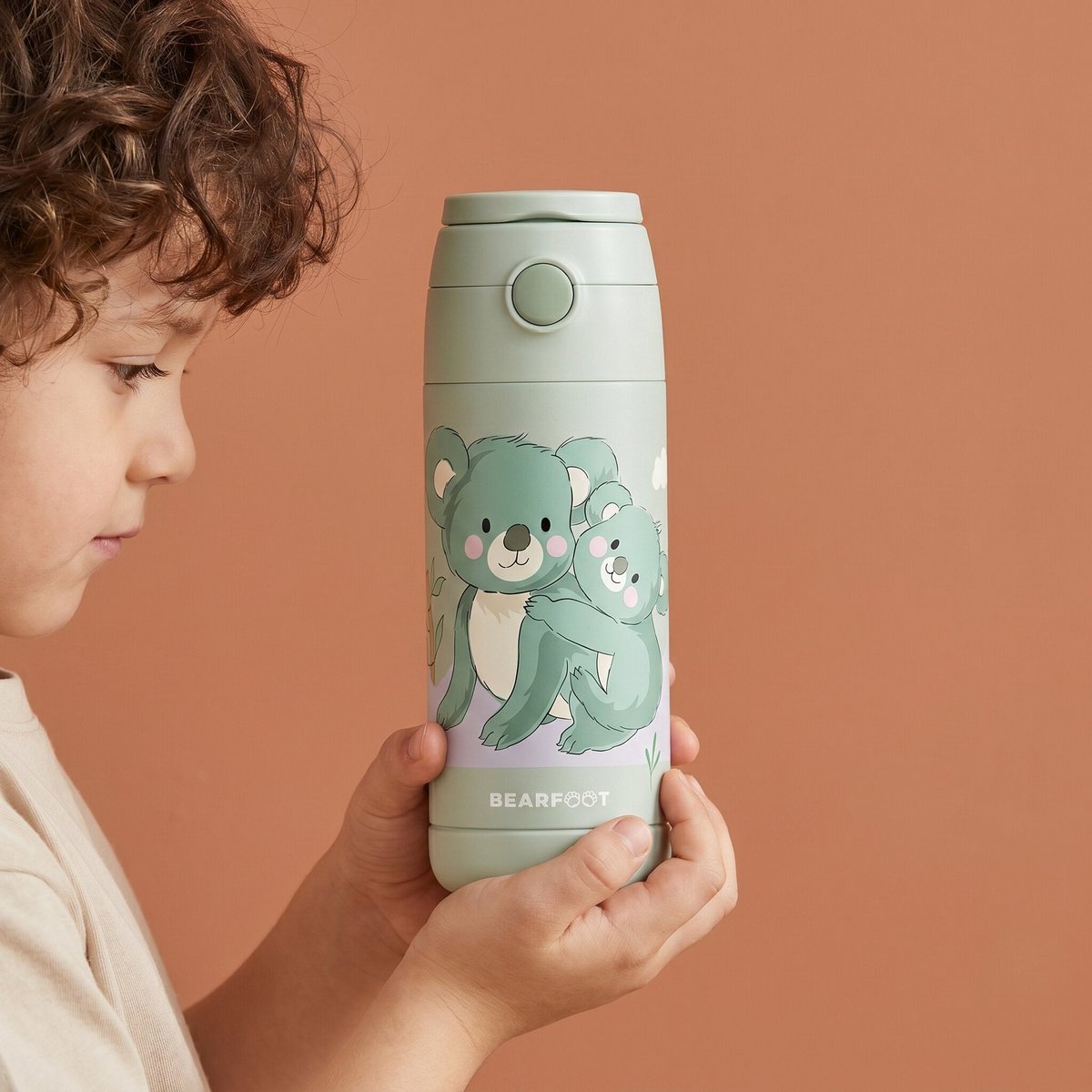 Thermo kinderdrinkfles RVS - Koala groen