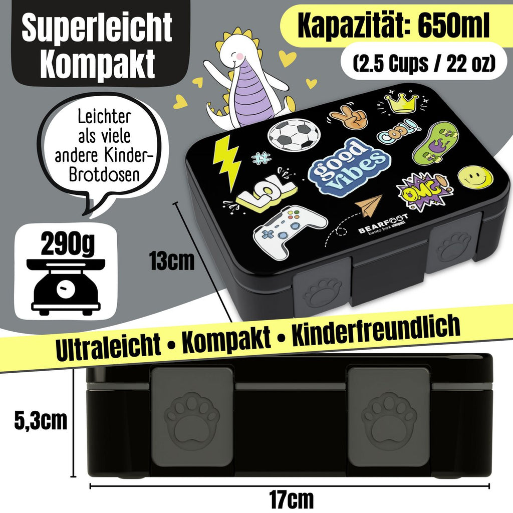 Leaf kan met onderwerpen, licht en lek -proof - game zwart