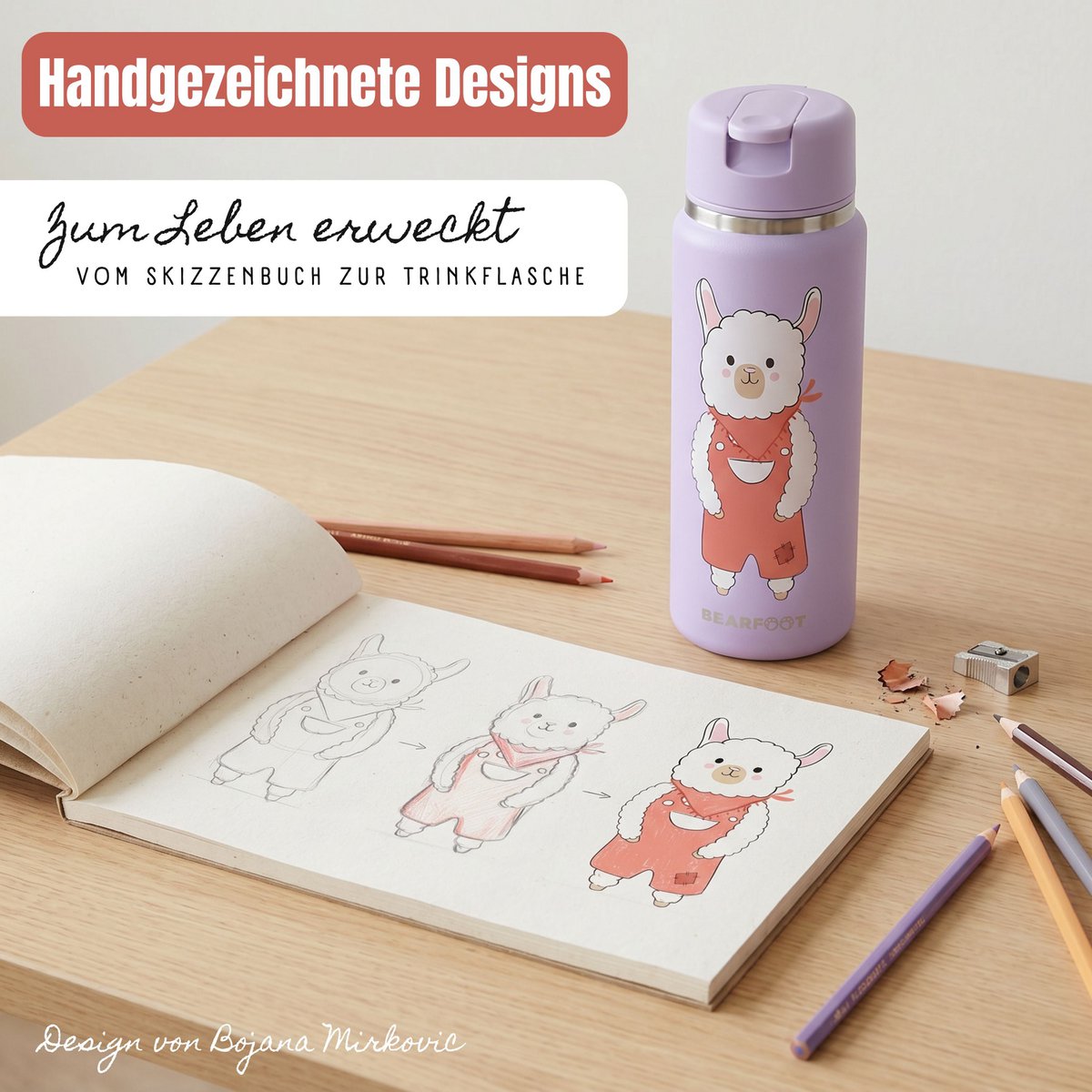 TINY Thermo Kinderdrinkfles RVS - Lama