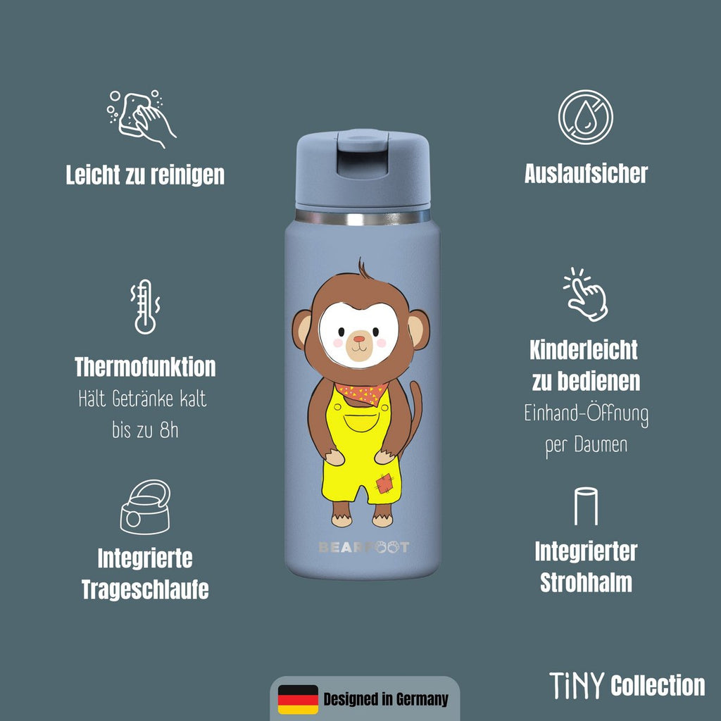 TINY Thermo kinderdrinkfles RVS - aap
