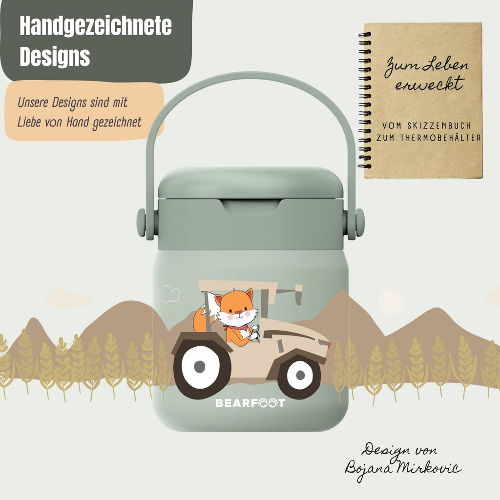 Thermoscontainer kinder RVS - Tractor Sabei