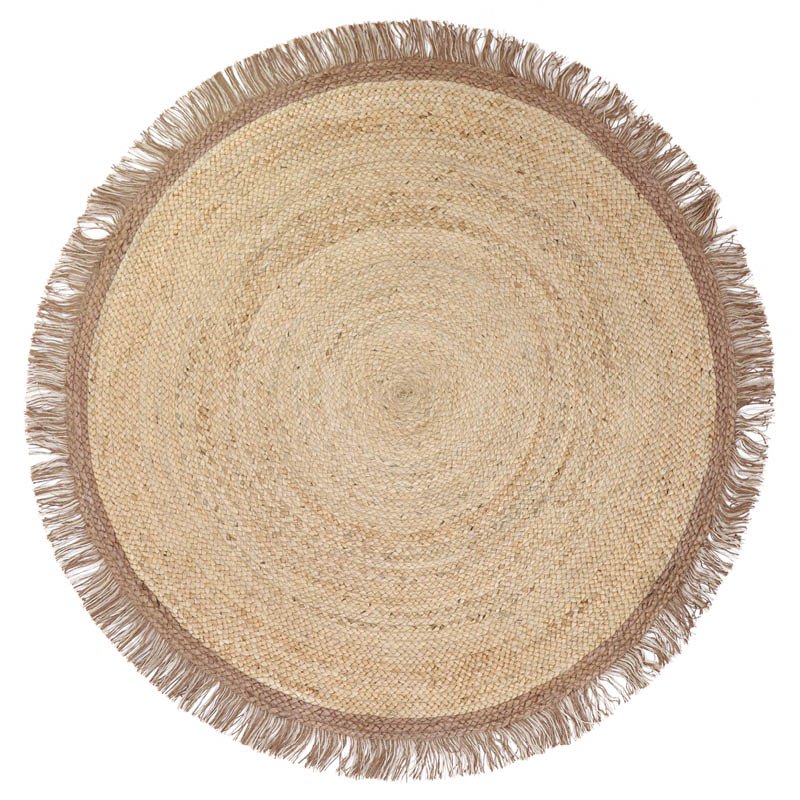 THAR rond jute vloerkleed met franjes