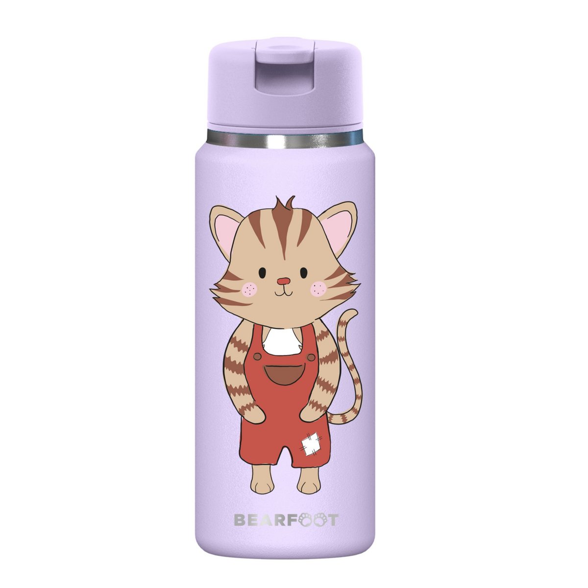 TINY Thermo kinderdrinkfles RVS - kat paars