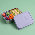 Kinderlunchbox RVS met siliconen inzetstuk - lavendel