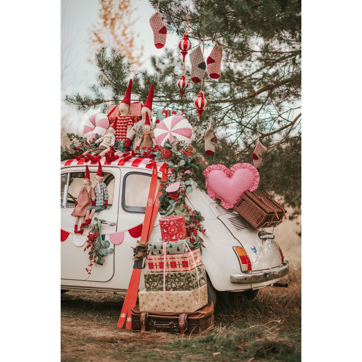 Moi Mili Sierkussen Lollipop – Rood geruit