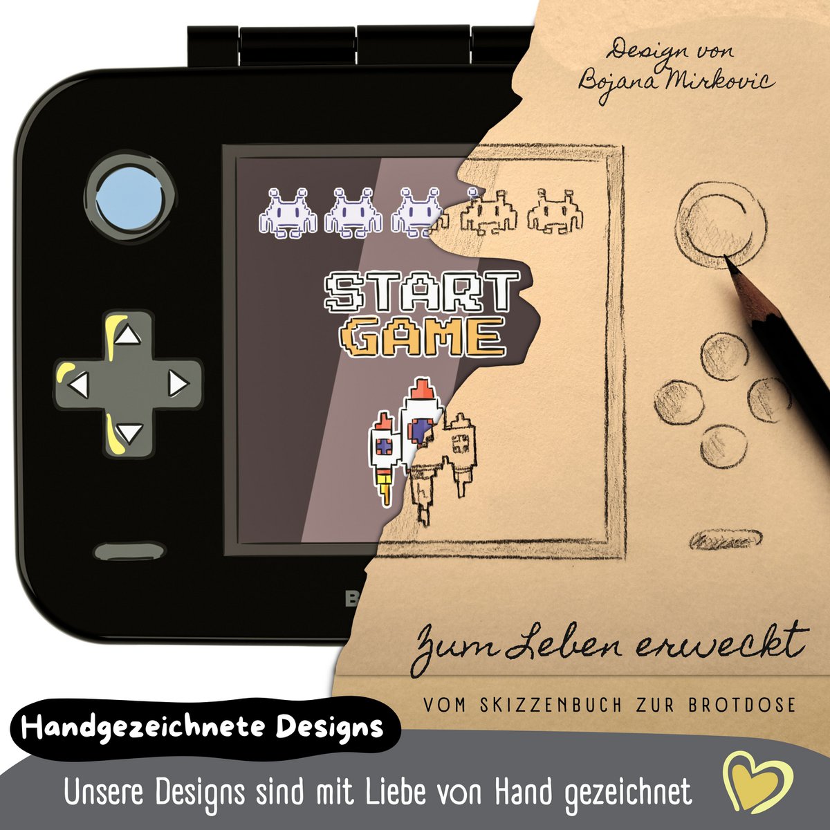 Leaf kan met onderwerpen, licht en lek -proof - game zwart