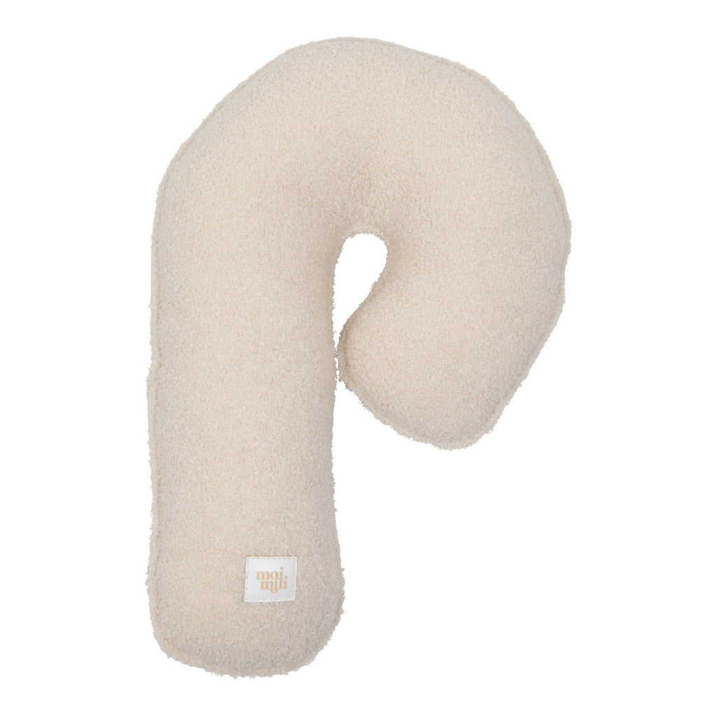 Moi Mili Bouclé Sierkussen Candycane – Wit lam
