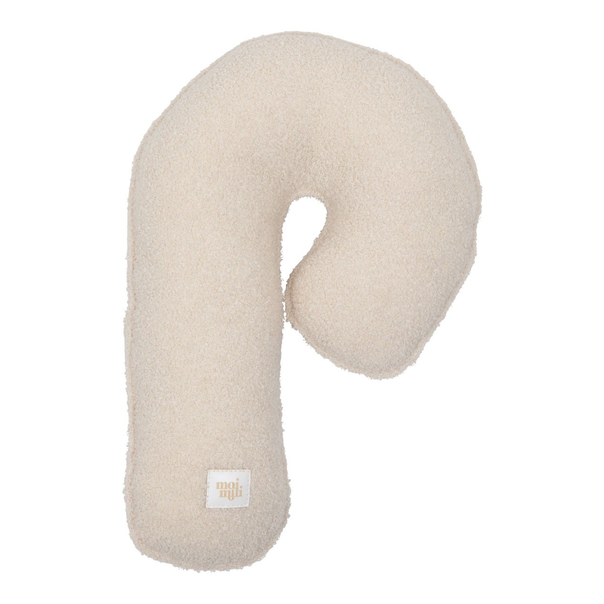 Moi Mili Bouclé Sierkussen Candycane – Wit lam