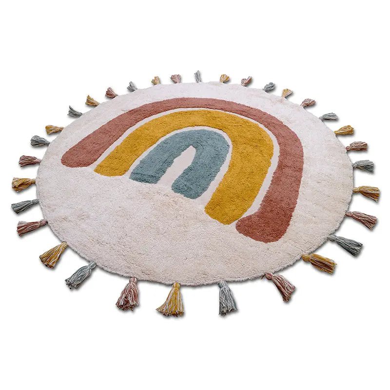 RAINBOW regenboog kindertapijt met pompons
