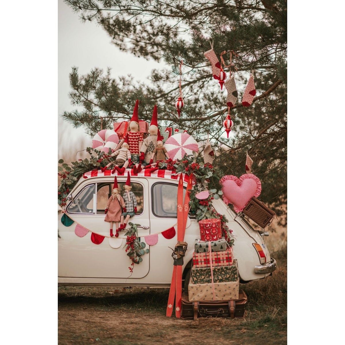 Moi Mili Decoratieve Stoffen Slinger – Rood Geruit