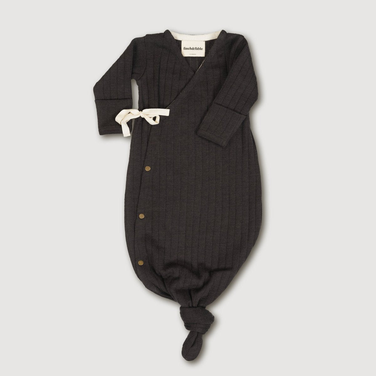 Kimono-jurk van wollen ribstof - Storm