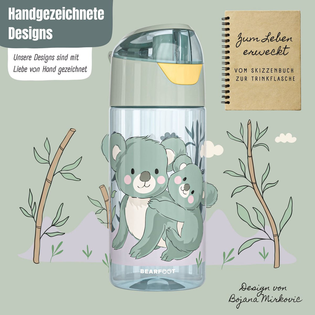 Kinderwaterfles, lichtgewicht waterfles - Koala salie