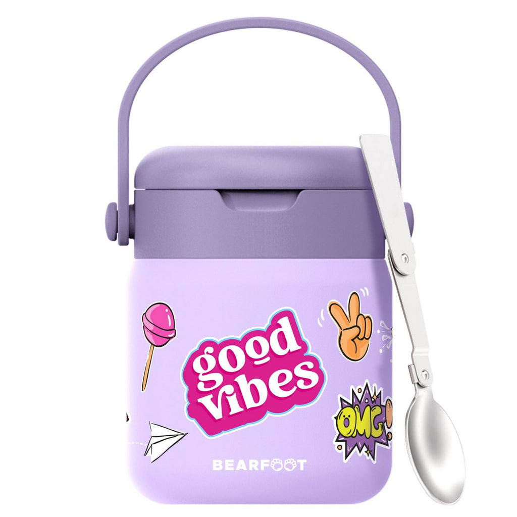 Thermoscontainer kinder RVS - sticker paars
