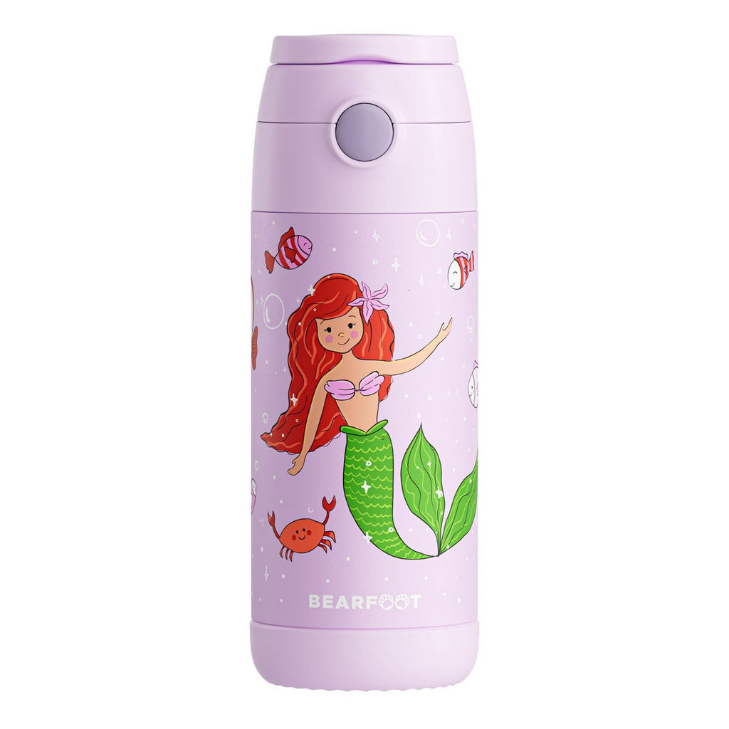 Thermo kinderdrinkfles RVS - zeemeermin paars