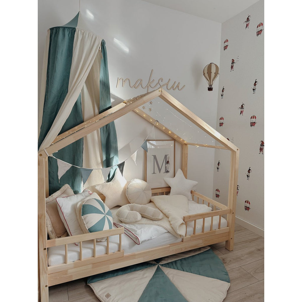 Moi Mili Bouclé Sierkussen Candycane – Wit lam