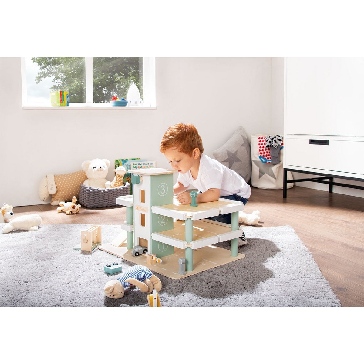 Houten garage incl. accessoires