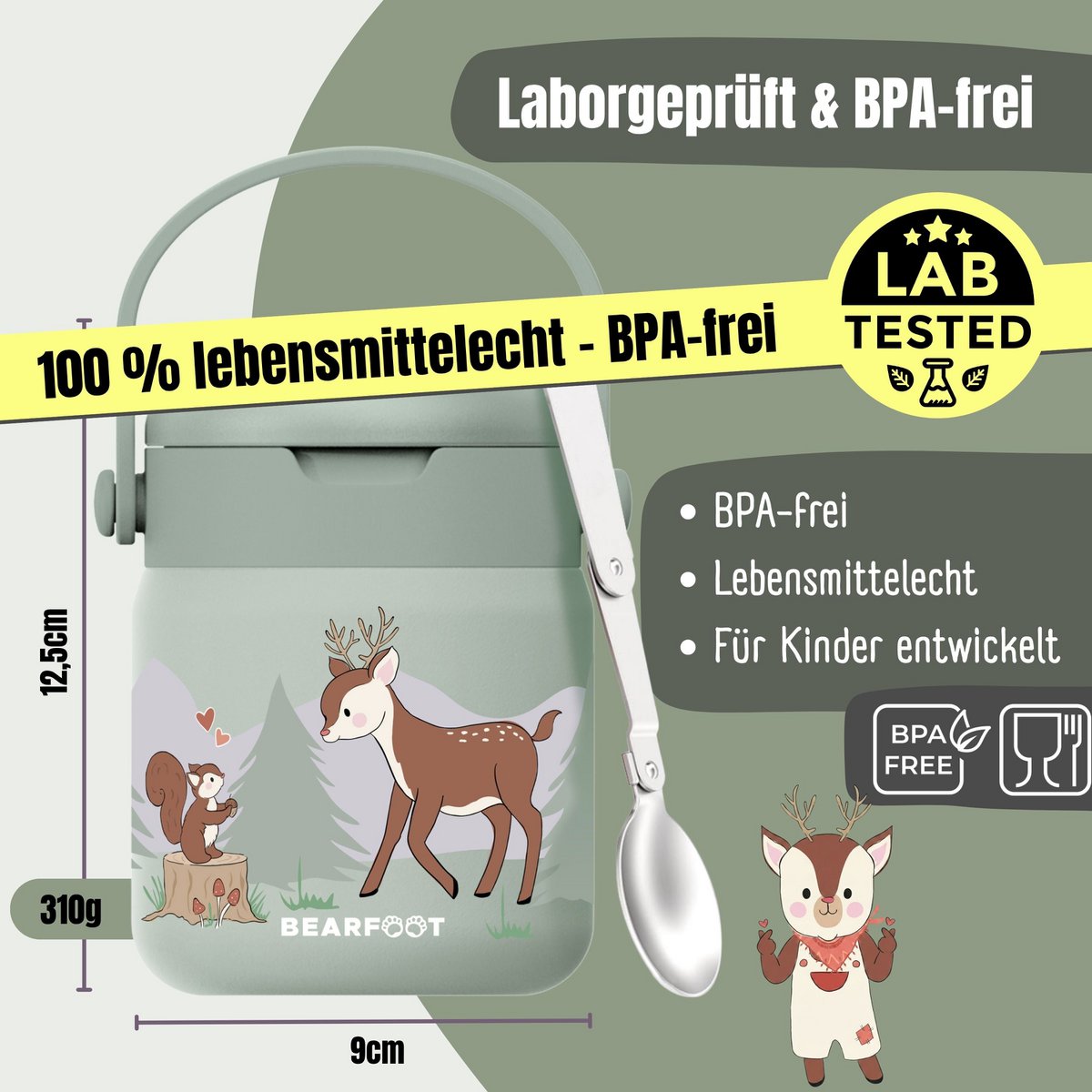 Thermocontainer kinder RVS - Hert Sabei