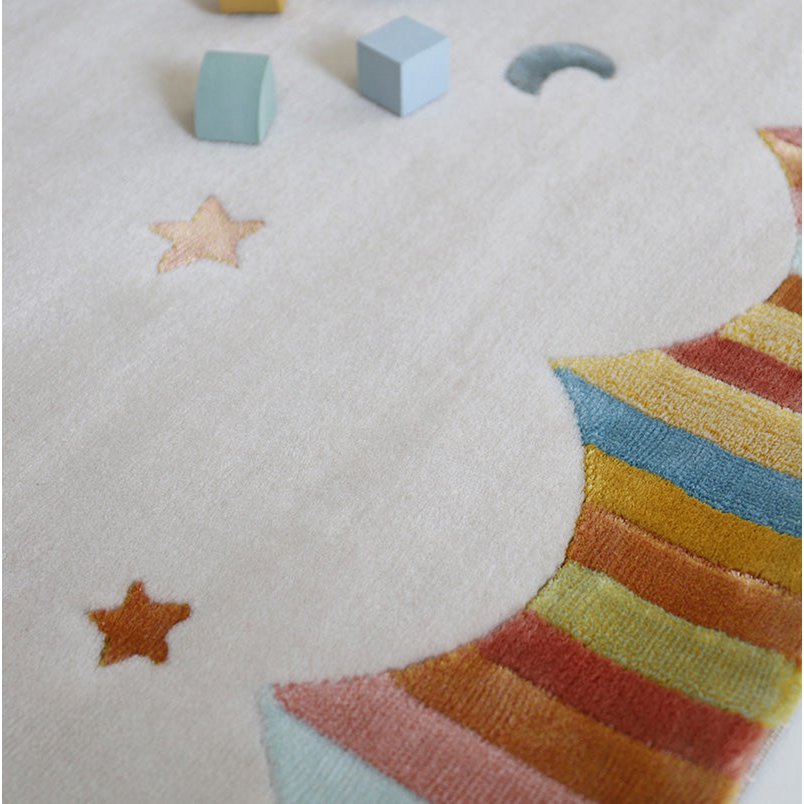 Veelkleurige kinderkamer tapijt dancing birds