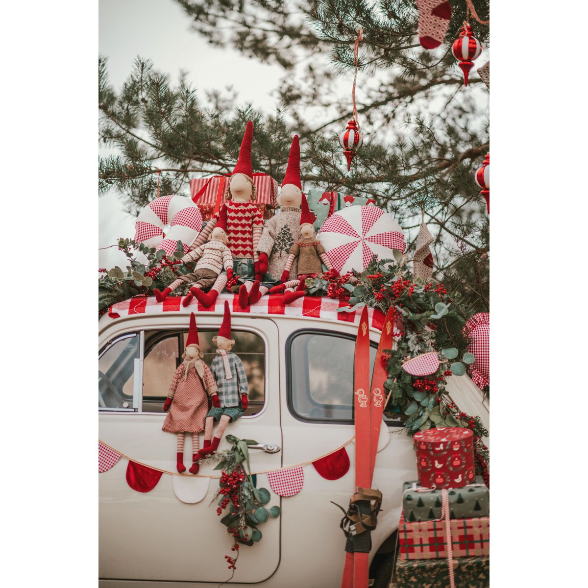 Moi Mili Decoratieve Stoffen Slinger – Rood Geruit
