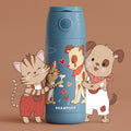 Thermo kinderdrinkfles RVS - hond & kat blauw