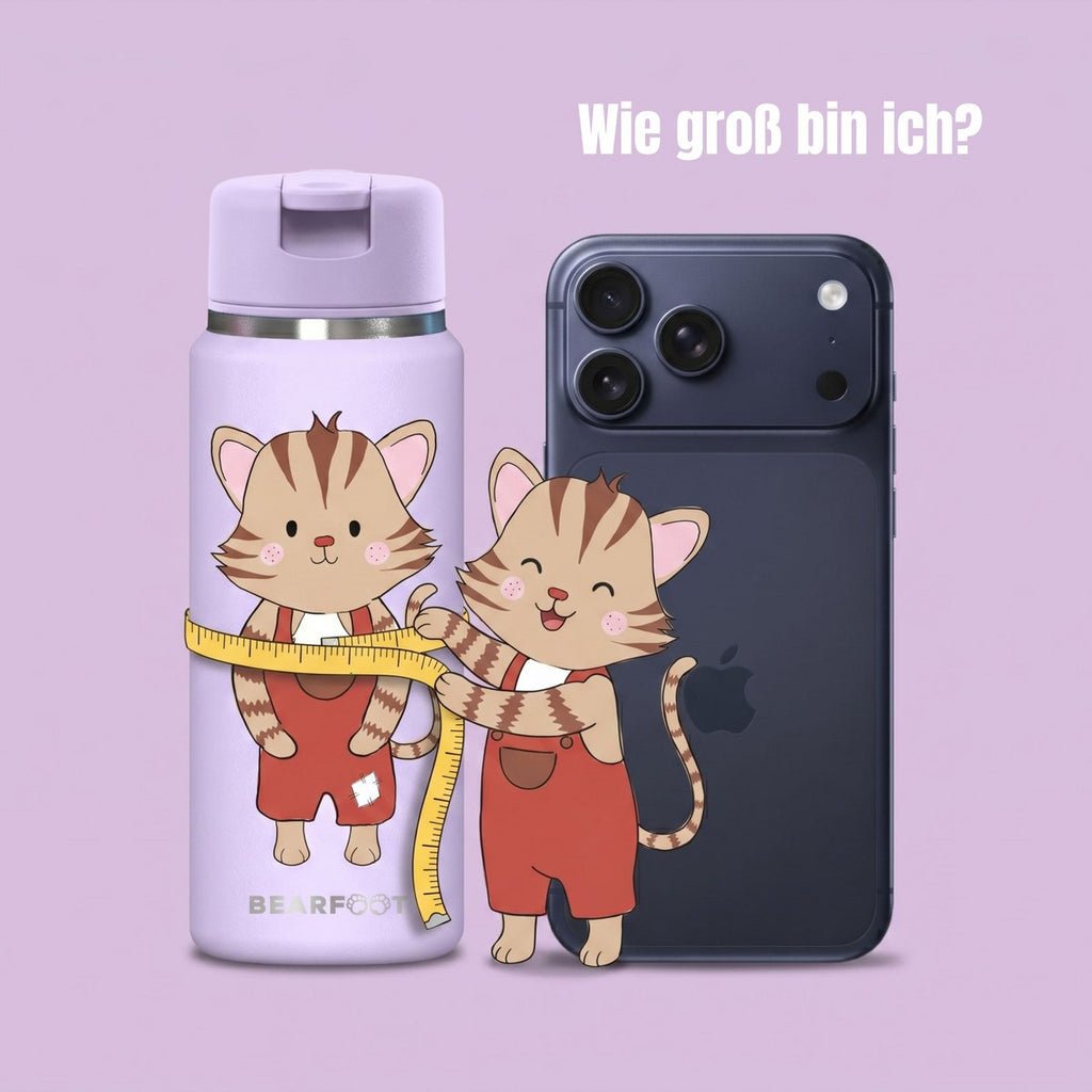 TINY Thermo kinderdrinkfles RVS - kat paars