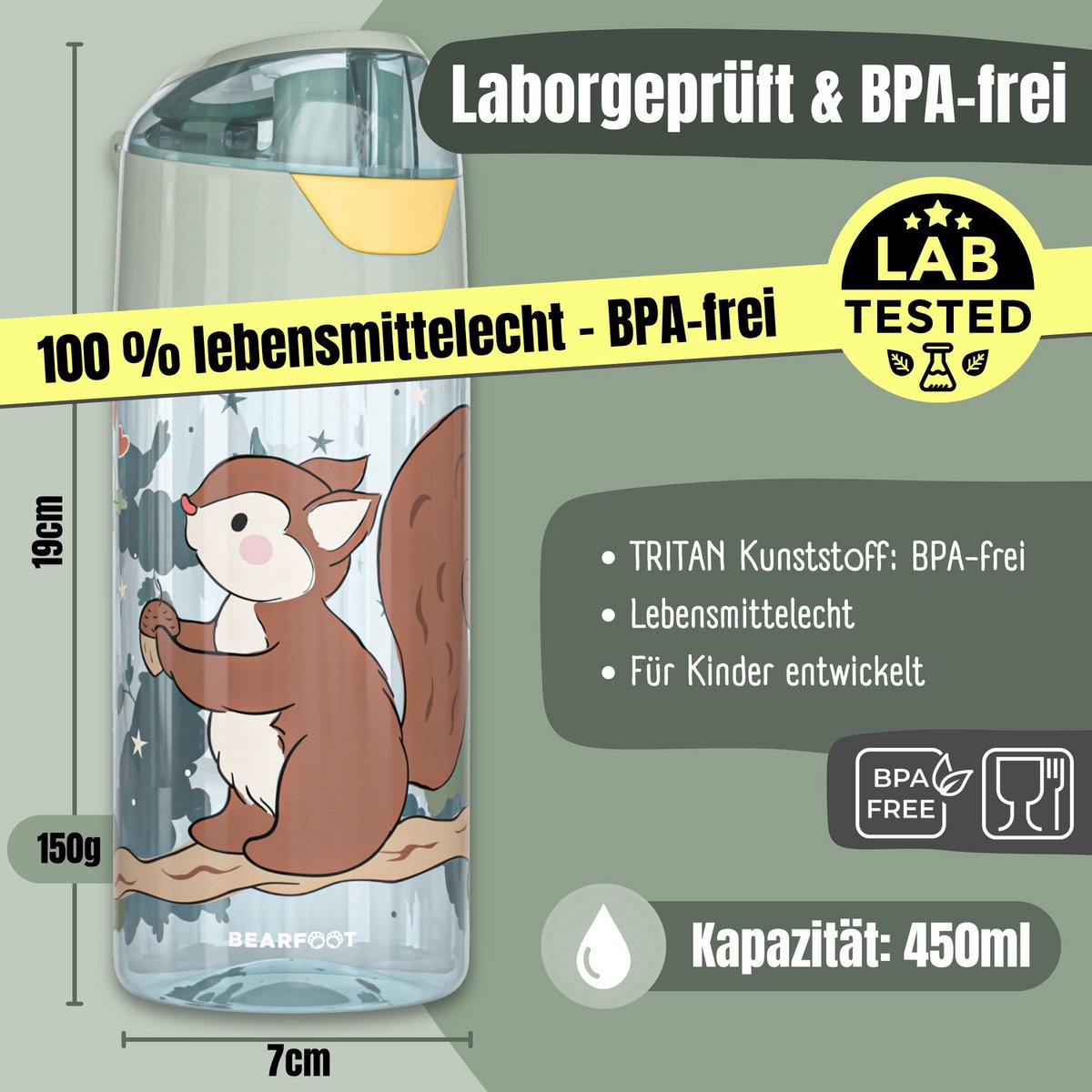 Kinderwaterfles, lichte waterfles-Eekhoorn Salie