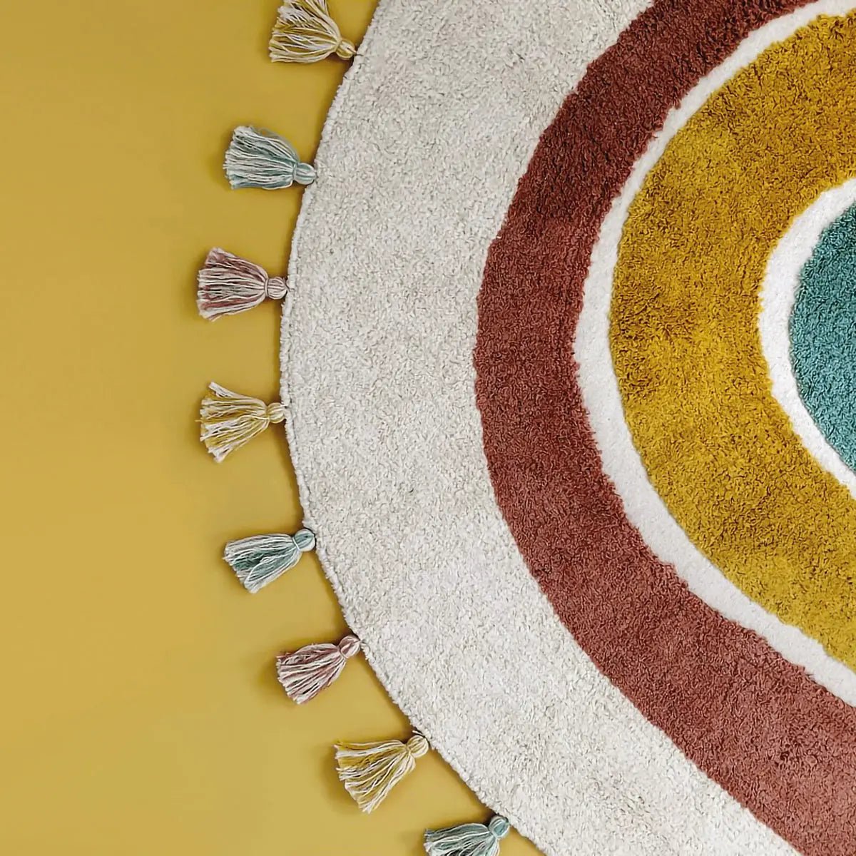 RAINBOW regenboog kindertapijt met pompons