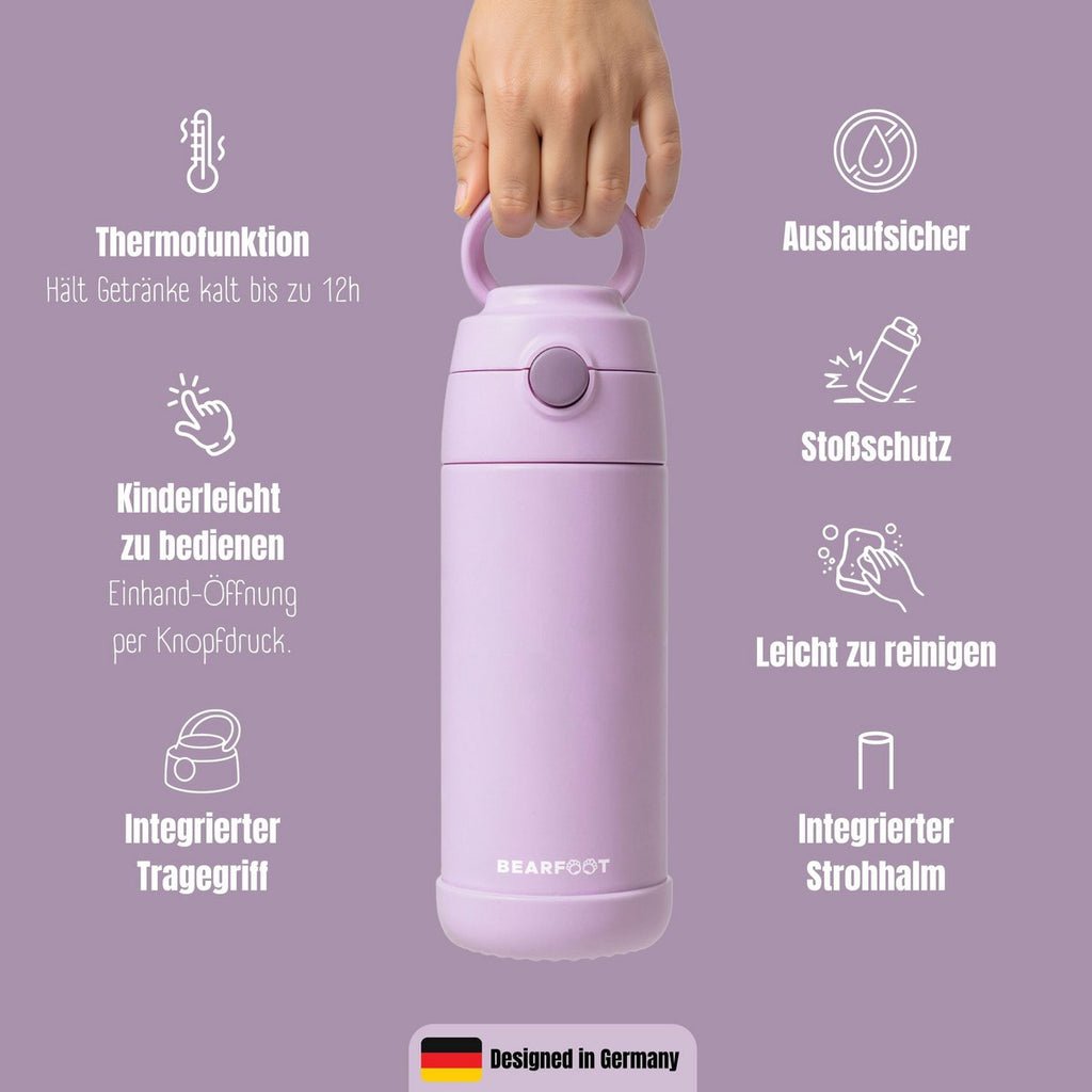 Thermo kinderdrinkfles RVS - paars