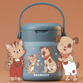 Thermocontainer kinder RVS - hond & kat blauw