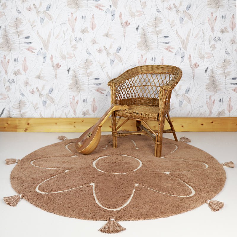 YVA bohemian kindertapijt met pompons