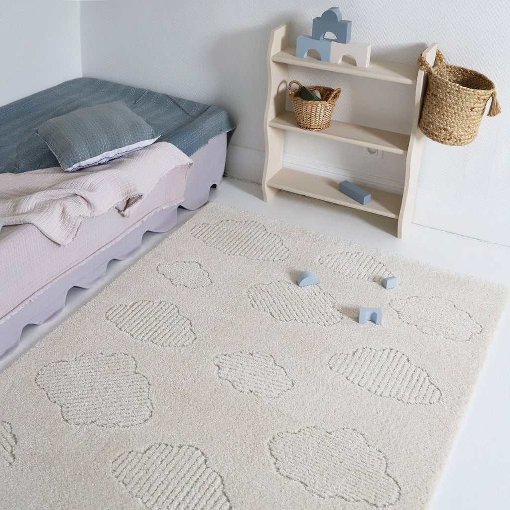 Kindervloerkleed kleine toon-op-toon wolken NOUBY S