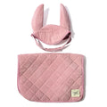 Zadeldekje en Mutsje corduroy roze voor Hobby Horse