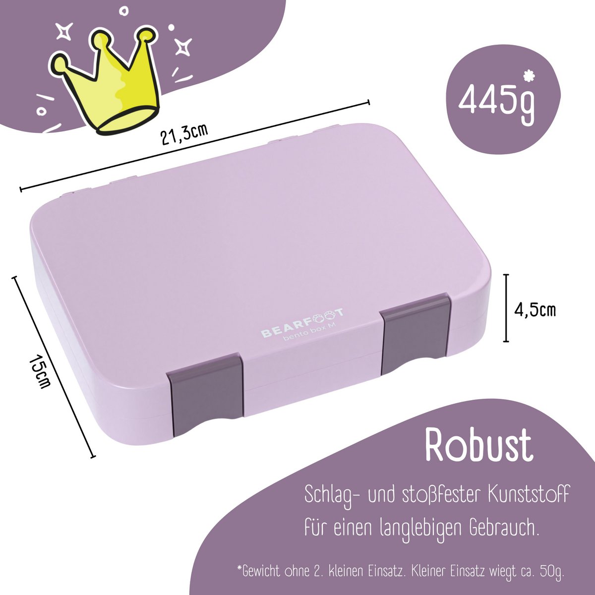 Kinderlunchbox met vakken, lunchbox, bentobox - paars