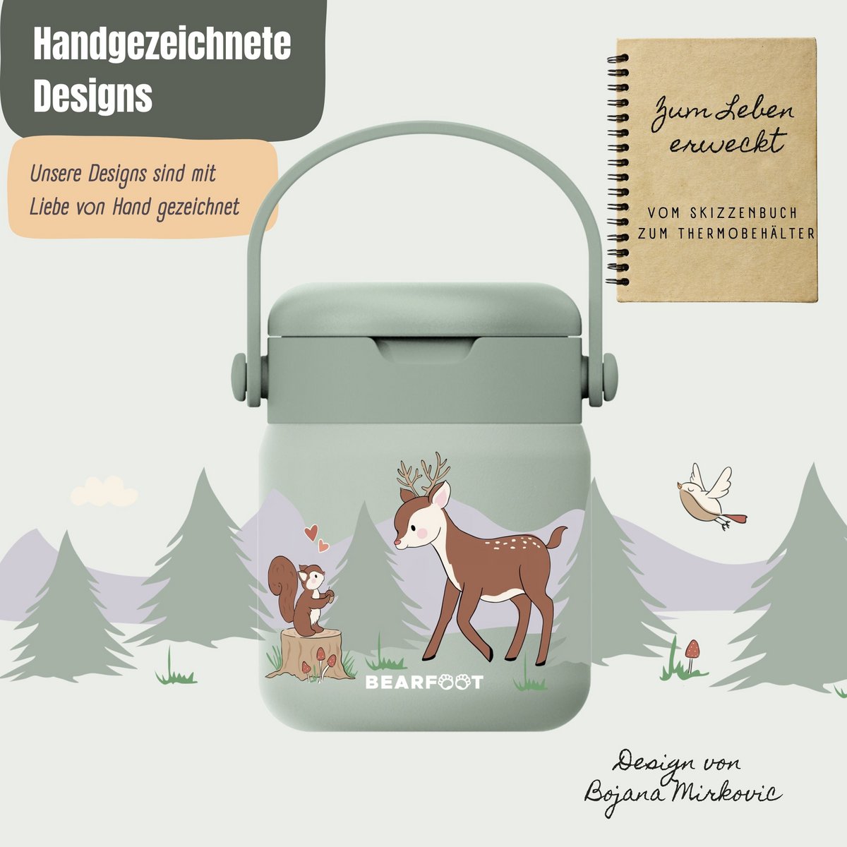 Thermocontainer kinder RVS - Hert Sabei