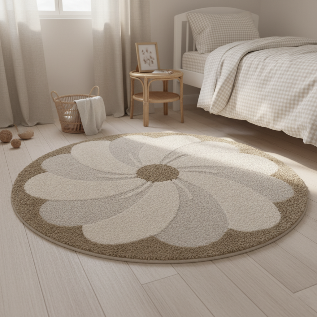 ELSA rond kindervloerkleed met bloemen