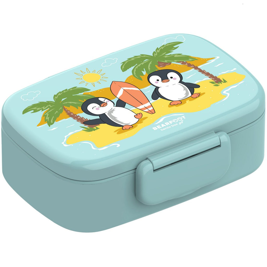 Kinderlunchbox met vakken, licht en lekvrij - pinguïn